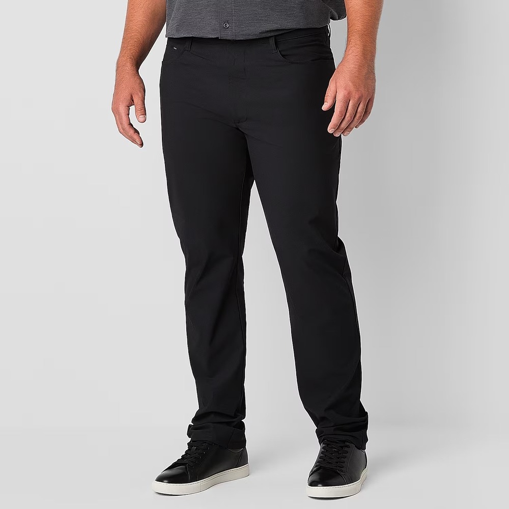 MSRP $68 Stylus Men's 48x29 Black Athletic Fit Big and Tall Flat Front Pants